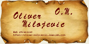 Oliver Milojević vizit kartica
